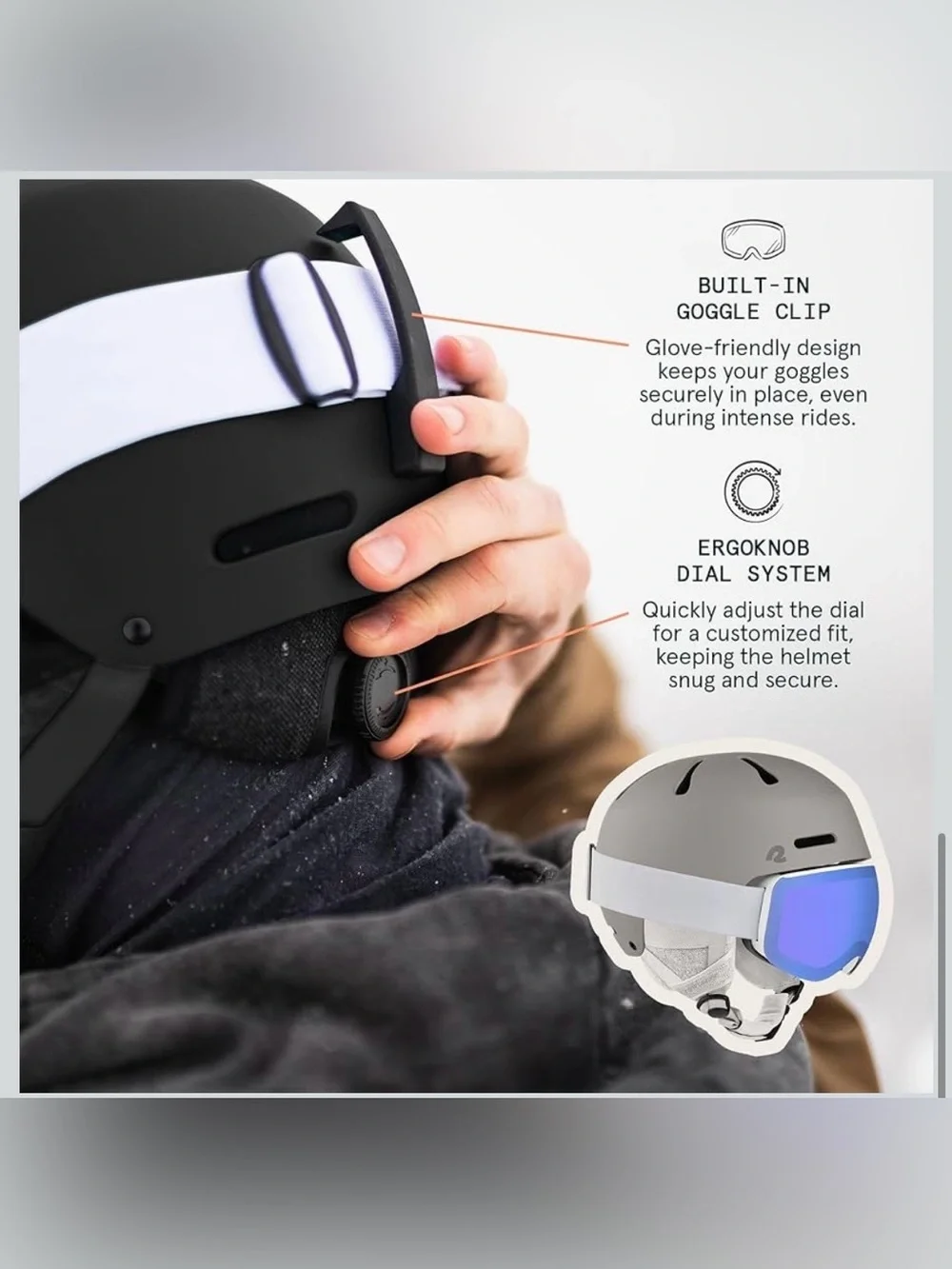Retrospec Comstock Ski Helmet - Snowboard Helmet - Adjustable Fit M/L 1082